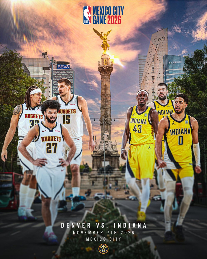 NBA掘金步行者墨西哥城赛定档2026年11月7日